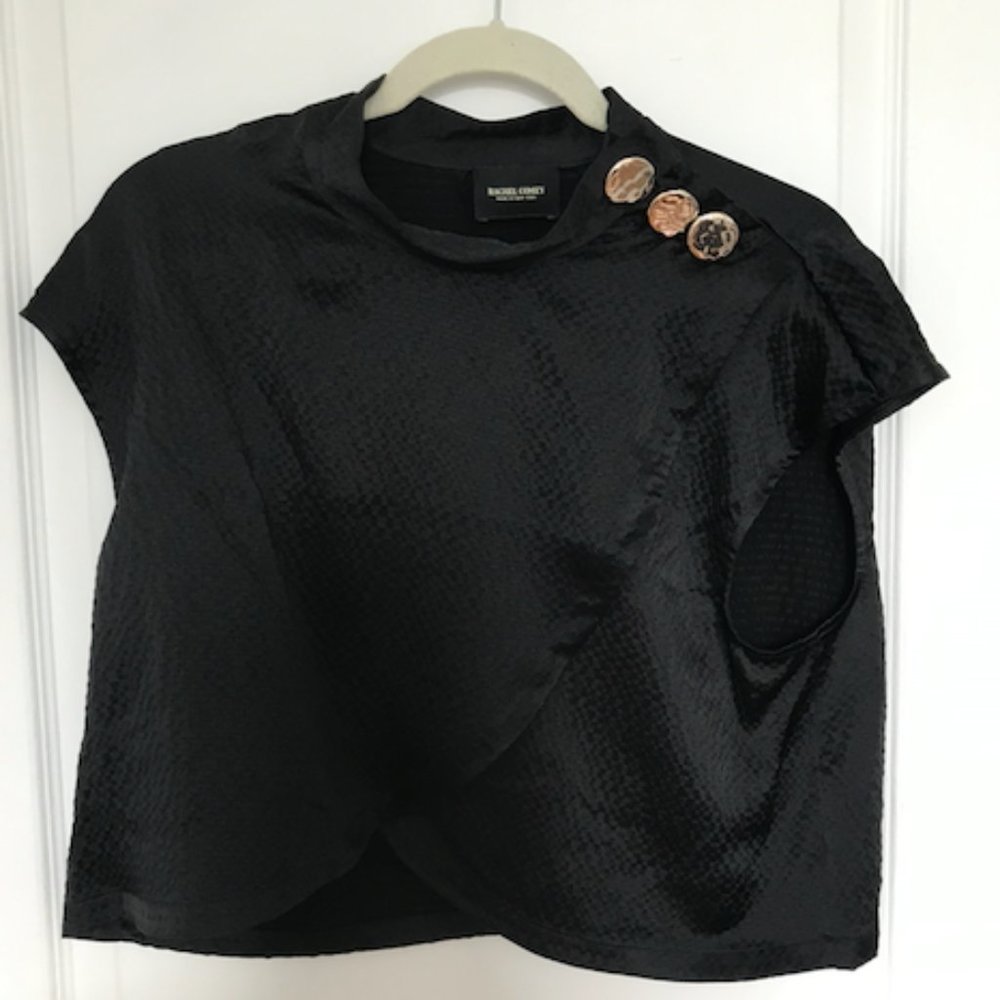 Rachel Comey Black Blouse w/ Silver Buttons